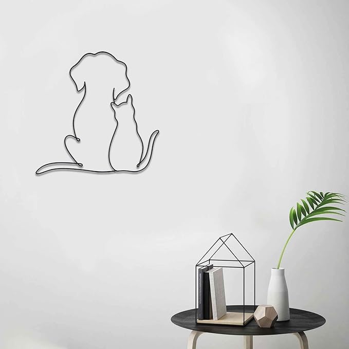 Matani Metal Dog Wall Decor | Dog & Living Room Wall Art | Minimalist Room Decor (Sleeping Labrador) (Love)