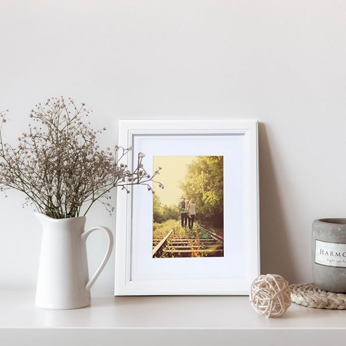 KTKDE 8x8 Picture Frame Set of 3, White Wooden frames, Wall Hanging for Tapletop Display, Best Square Photo Frame Studio Gallery for Photos, Posters & Art Prints