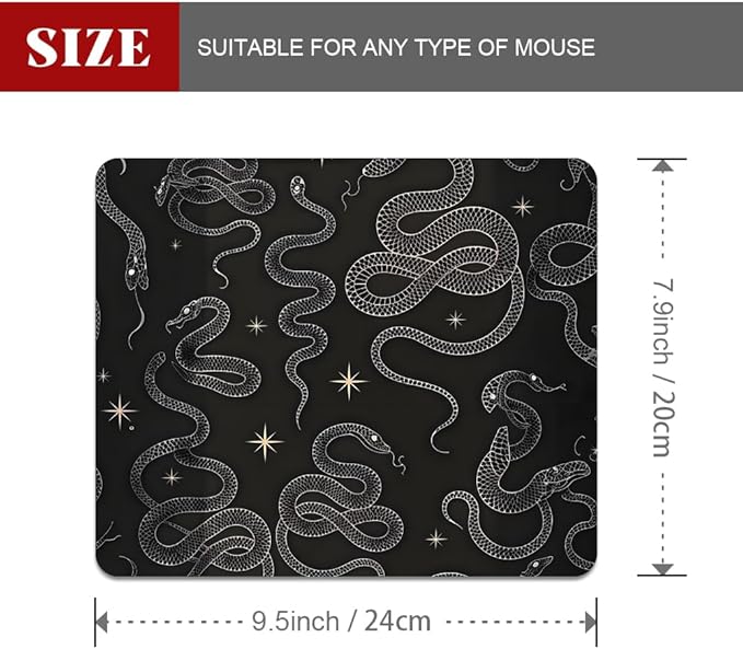 Black Serpent Texture Mouse pad, Square Waterproof and Anti Slip Mouse pad for Office laptops