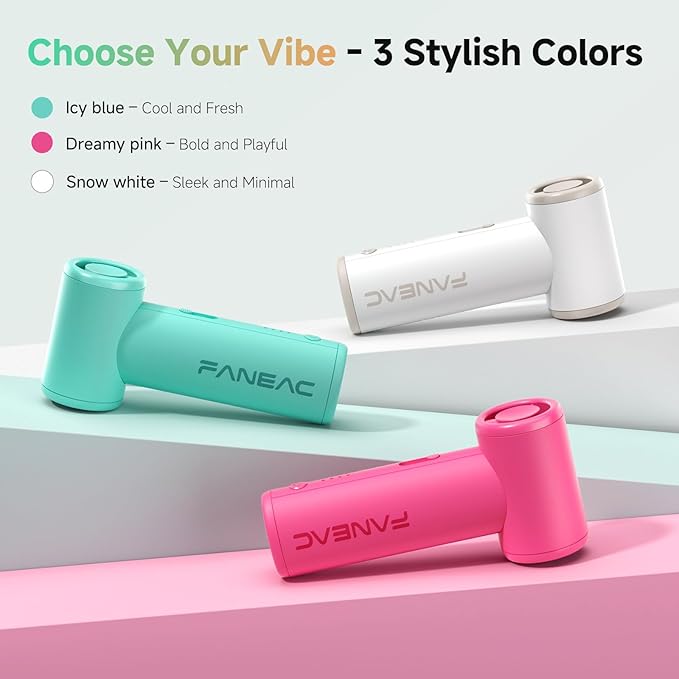 Mini Handheld Portable Fan - Brushless Motor, Ultra Slim, Stepless Control, Rechargeable 2500mAh Battery Up to 8 Hours, Pocket Electric Fan for Outdoor Travel & Office (Breeze White)
