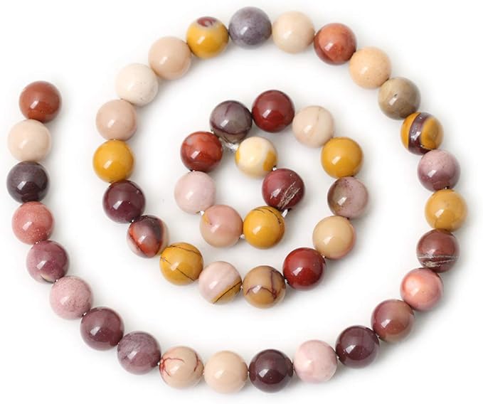 45PCS 8mm Natural Moonkaite Jasper Gemstone Round Loose Beads for Jewelry Making DIY Handmade 1 Strand 15"