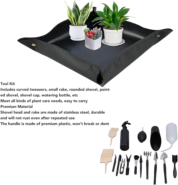 Tyenaza 23pcs Succulent Tools, Mini Garden Transplanting Tools Set for Bonsai Plant Small Indoor Plant