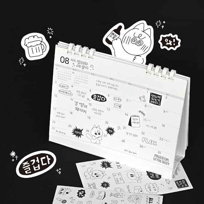 Monolike Little Doodle One Day Theme Sticker 6P Set - Aesthetic Removable Stickers for Journaling, Scrapbooking, Multicolor, Size: 4.33 x 5.51 inches