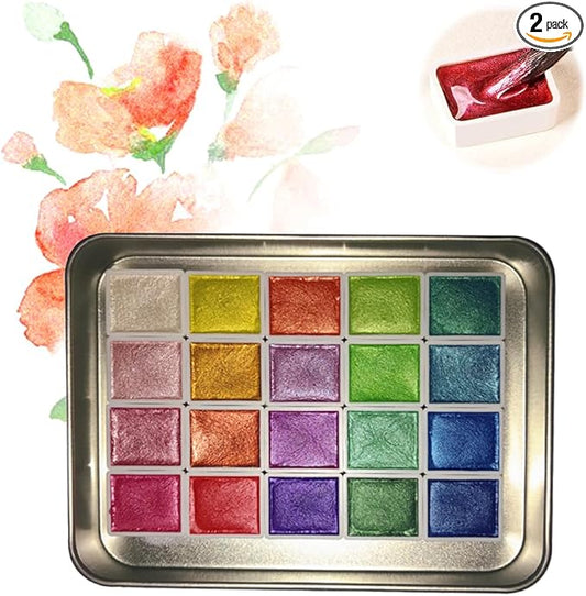 20 Colors Watercolor Painting Set, 2026 New Mini Forestry Shifting Watercolor Painting Set, Crafts Painting Supplies, Drawing Christmas Gifts for Teens Girls Boys Adults Artists (2.3ml Luoshen)