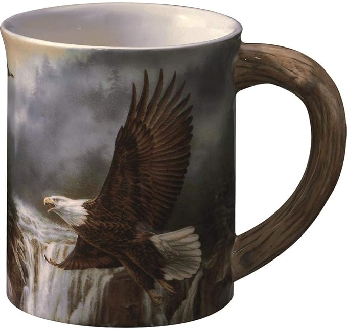 Wild Wings Bald Eagle Sculpted Mug by Rosemary Millette, Brown, 4-1/2" high