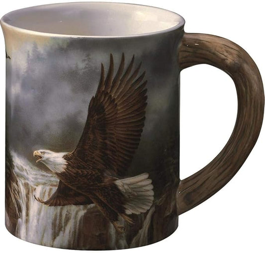 Wild Wings Bald Eagle Sculpted Mug by Rosemary Millette, Brown, 4-1/2" high