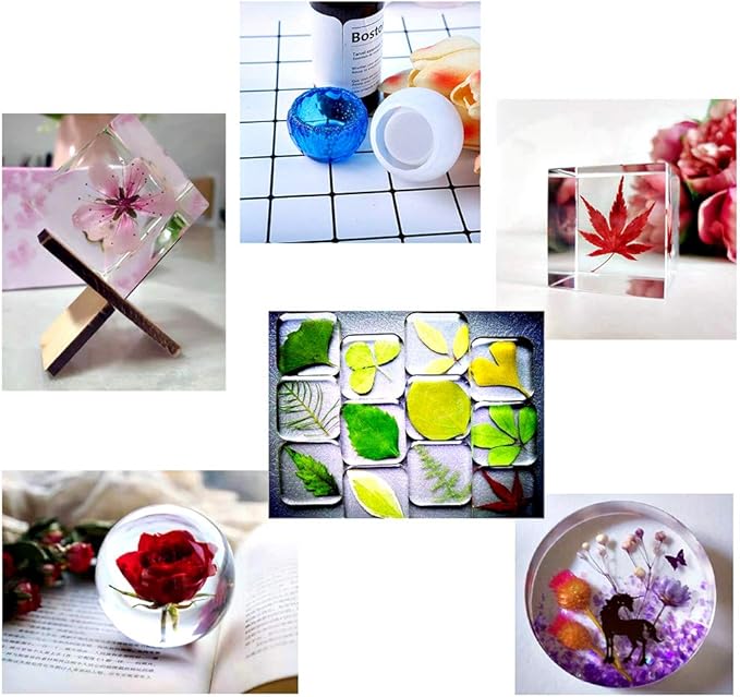 Resin Molds Silicone Kit 20Pcs,Epoxy Resin Molds Including Sphere,Cube,Pyramid,Square,Round, Used for Create Art,DIY,Coasters,Candles.Bonus Decorative Sequins and The Complete Set Tools
