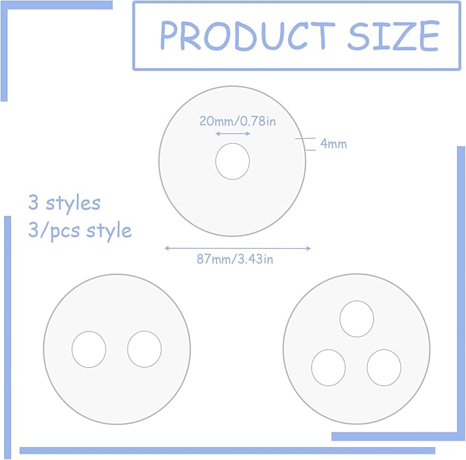 9 Pcs 3 Styles Acrylic Candles Wicks Centering Devices, 1/2/3 Hole Candle Centering Tool for Candle Making, Craft DIY