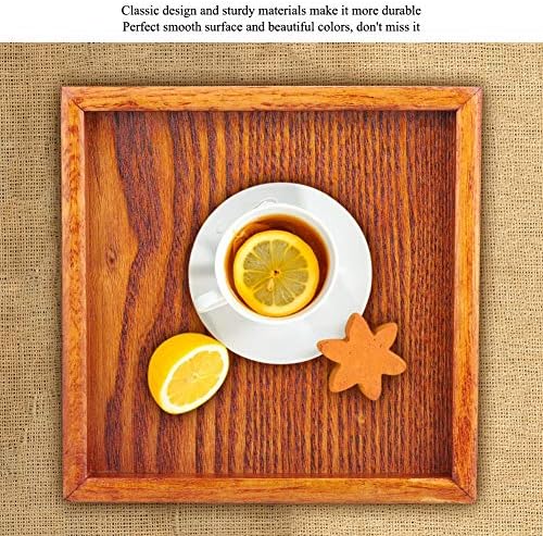 Wood Tray, Small Square Tea Tray Home Decor Serving Trays Platter for Living Room, Coffee Table, Breakfast in Bed, Candle Display (6.5x6.5 inch) - Image 2