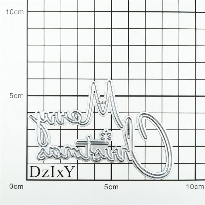 DzIxY English Words Merry Christmas Metal Cutting Dies for Card Making Kit Embossing Paper Die Cuts Set Scrapbook Stencils Supplies Machine Templates