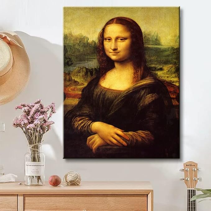 msspart Canvas Prints Wall Art Mona Lisa by by Leonardo DaVinci, The World Classic Paintings Reproductions for Living Room 24"x36"