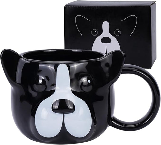Dog Mug 14 oz Cute Ceramic Coffee Mug 3D Porcelain Tea Cup for Women Men Kids - Kawaii Dog Lover Gift for Christmas Housewarming Holiday Birthday
