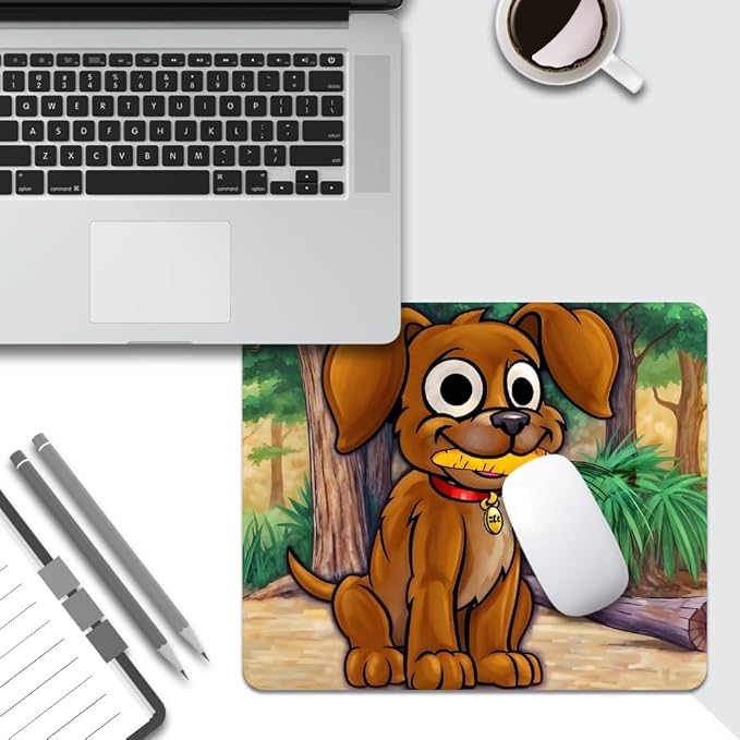 Cute Dog Texture Mouse pad, Square Waterproof and Anti Slip Mouse pad for Office laptops