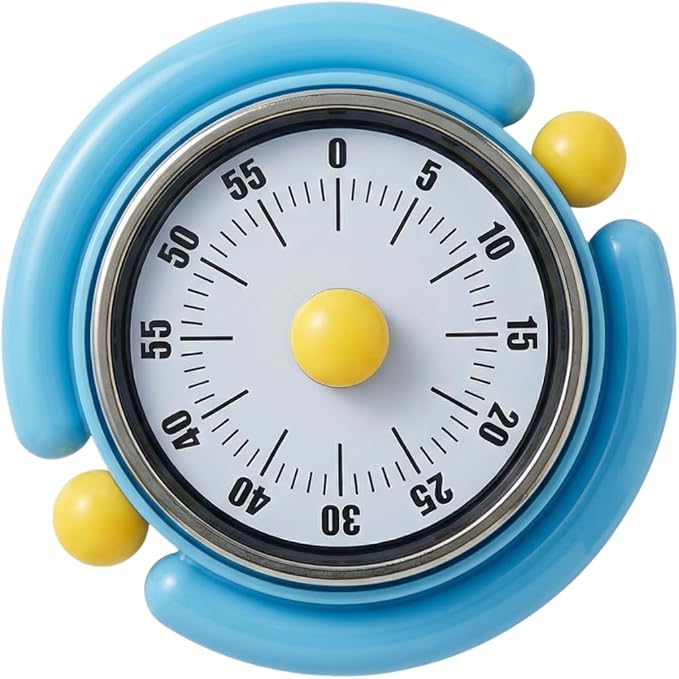 Visual Timer, Cute Magnetic Mechanical Kitchen Timer for Cooking, No Batteries Required, 60-Minute Countdown Clock for Study, Classroom, Baking, Yoga, Pomodoro - Loud Alarm
