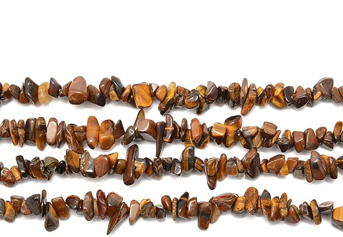 Gemstone Chips Natural Yellow Tiger Eye 3-5mm Healing Crystals Waist Bracelets Necklace Kit Irregular Stone DIY Crafts Design Jewelry Making Approxi 32 inch
