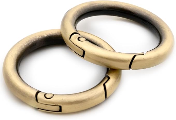 O Ring Spring, 10 PCS Opening Snap Trigger Clip Buckle Charm Purse Making (Brushed Brass,1")