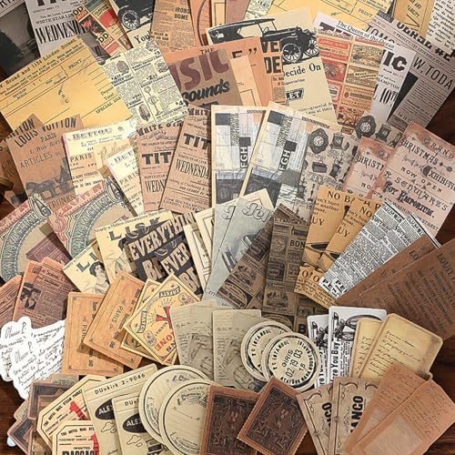 400PCS Vintage Scrapbook Paper Journaling Scrapbooking Supplies Kit Retro Decorative Craft Paper Assorted for Bullet Junk Journals Card Making Craft DIY, Old Memories - Image 3