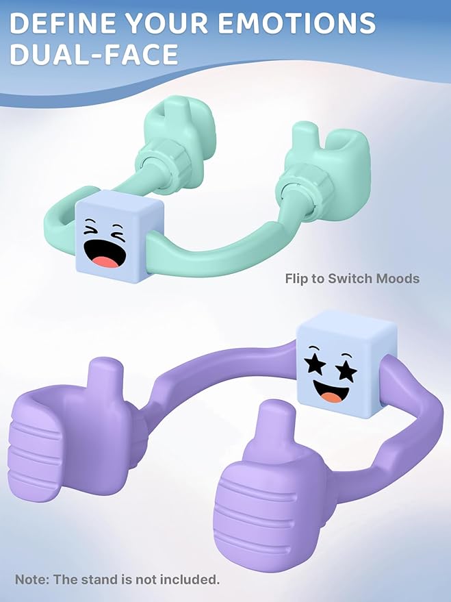 Stocking Stuffers for Teens Girls Boys Adults Cell Phone Holder with Clip: Dual-Sided Mood Cubes Clips for Gesture Phone Stand Desk Accessory Cool Gadget Birthday Gifts for Men Kids Women Christmas