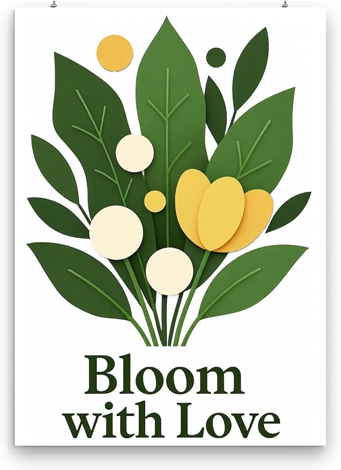 Botanical Floral Design - Nursery or Living Room - 13x19 Poster Print - Elegant Wall Decor