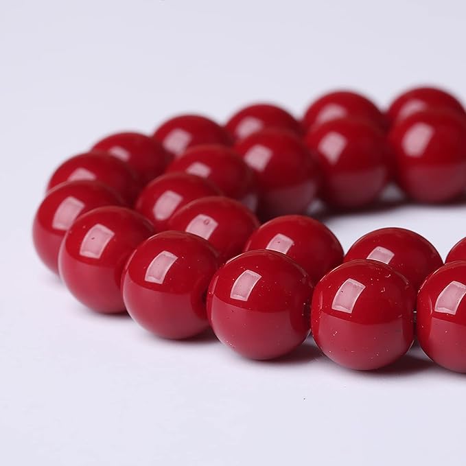 12mm 32pcs Pomegranate Red Glass Gemstone Beads Natural Round Loose Crystal Energy Stone Healing Power for Jewelry Making 1 Strand 15" (12mm, Pomegranate Red Glass)