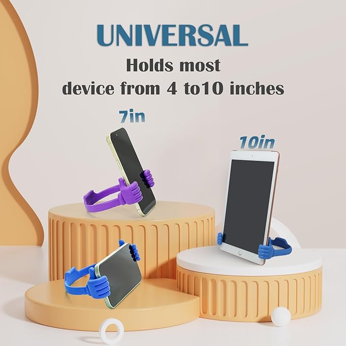 Honsky Thumbs up Cell Phone Stand,Stocking Stuffers Idea,Ok Stand Tablet Stand Cradle for Desk,Smartphone Cellphone Mobile Phone Tablets - Universal Adjustable Flexible - Light Blue
