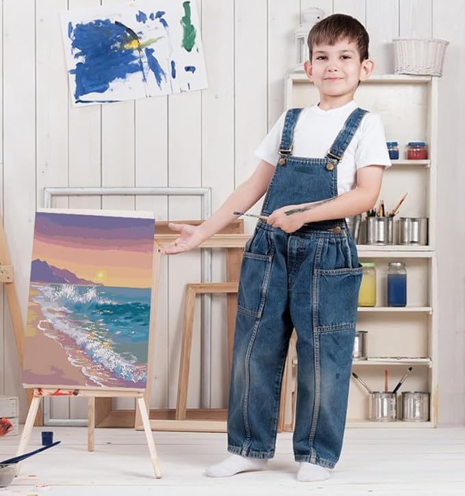 BYGFHLYW Paint by Numbers Kit for Adults Beginners, Seaside Beach Landscape Easy Adult Paint by Number Kits On Canvas, DIY Acrylic Oil Painting Kits for Home Wall Decor 16x20Inch