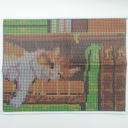 Howie's Latch Hook Kits for Adults, DIY Cat-Book Latch Hook Kit Rug Crochet Yarn, Color Preprinted Pattern Embroidery Decoration(Cat-Book, 19.69 x 14.96 inch) - Image 3