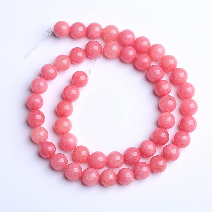6MM 60PCS Natural Stone Pink Jade Beads Rhodochrosite Chalcedony Beads for Jewelry Making DIY Bracelet 1 Strand