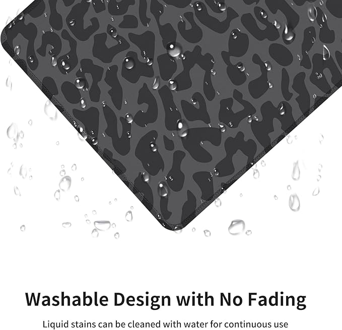 Seorsok Black Leopard Mouse Pad,Mouse Mat Square Waterproof Mouse Pad Non-Slip Rubber Base Mouse Pads for Office Laptop,9.5"x7.8"x0.12" Inch