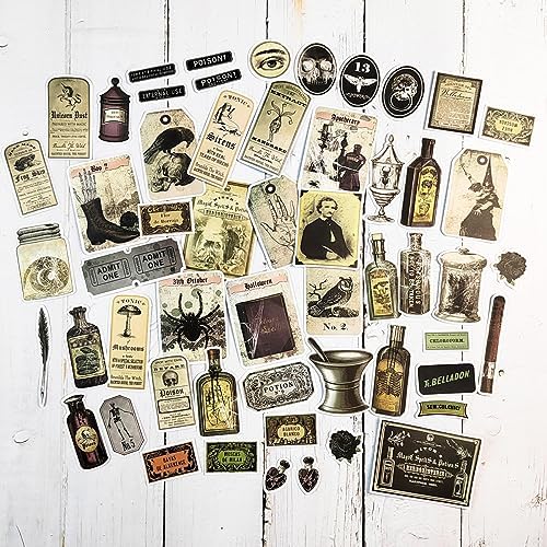 Prstincol 106 Pcs Potion Labels Stickers, Apothecary Sticker Dark Aesthetic Wine Bottle Sticker for Scrapbooking, Wicca Stickers for Junk Journal Bullet Journals DIY Crafts - Image 2
