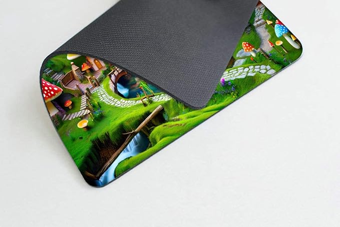 Square Mouse Pad Happy Mushroom,Gaming Mouse Pads for Desk,Soft Computer Waterproof Non-Slip Mouse Mat