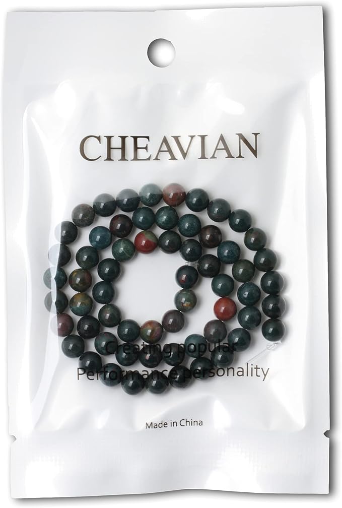 60PCS 6mm Natural Indian Bloodstone Round Loose Beads for Jewelry Making DIY Bracelet Necklace Materials 1 Strand 15"