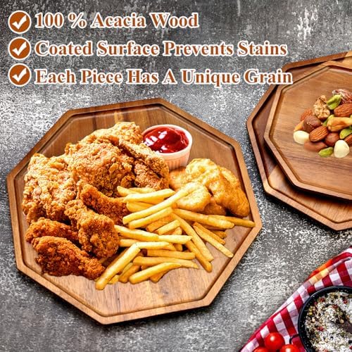 3Pcs Wood Serving Trays Charcuterie Board Cheese Platter Party Hosting Gift - Image 2