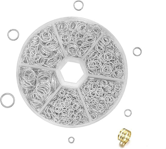 O Ring Connectors Stainless Steel Quality Jump Rings Set 304 Metal Open Rings for Jewelry Making Connectors (Silver)