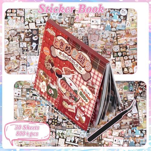 800Pcs Japanese Sticker Book for Journaling Adult, Cute Scrapbook Stickers - Image 3