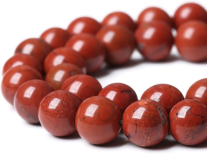 45PCS 8mm Natural Chinese Red Jaspers Beads Stone Round Loose Beads for Jewelry Making DIY Bracelet Necklace 15 Inch,Energy Stone Healing Power (8mm, Chinese Red Jaspers)
