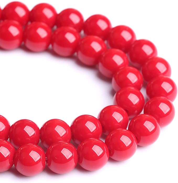 4MM 90PCS Red Glass Round Spacer Loose Beads for Jewelry Making 15 inches DIY Bracelet Necklace