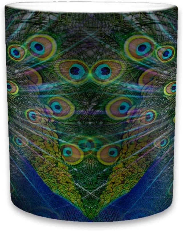 Peacock Mug | Cute Animal Ceramic Travel Mugs | Coffee Lovers Cup | Peacocks Design | Great Novelty Gift | Decorative Home Kitchen Drinkwear | Multi Color | 11 Fl. Oz
