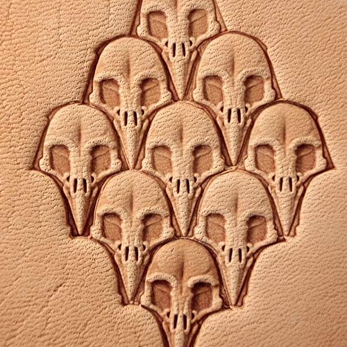 DandS ltd Leather Stamp Tool, Raven Skull, Professional Steel Craft Tool for Leatherworking, Embossing, Carving & Stamping Leather Projects, Belts Wallets & DIY Projects Compatible with Mallet #385