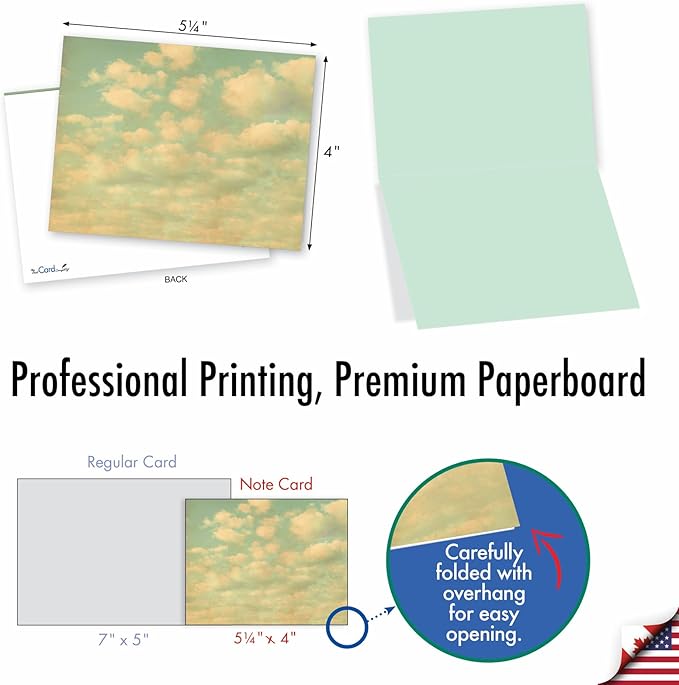 The Best Card Company - Box of 10 All Occasion Cards Blank (4 x 5.12 Inch) - Scenic Landscape Cards Assorted - Cloud 9 M2036