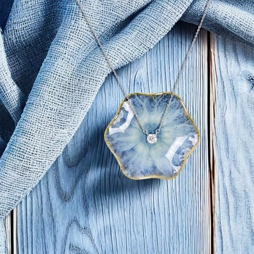 2Pcs Ceramic Jewelry Dish - Lotus Leaf Shape, for Ring Holder Necklace Small Key, Suitable for Mother Friend Sister, Gifts for Women, Cute Plate Trinket Tray, Home Decor (Light Blue-2PCS) - Image 6