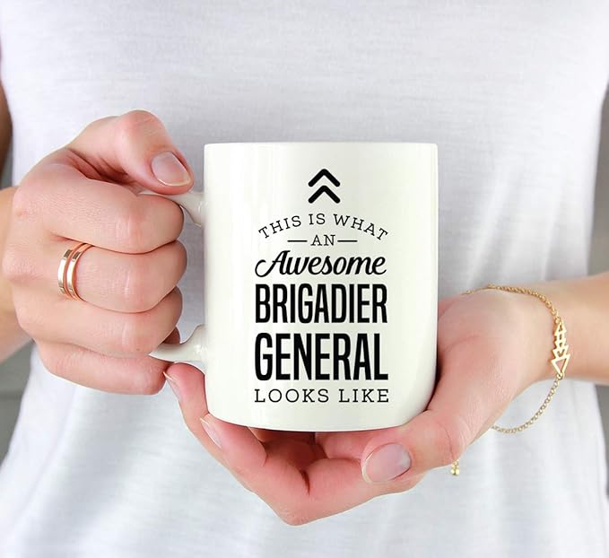 Andaz Press 11oz. Ceramic Coffee Tea Mug Thank You Gift, This is What an Awesome Brigadier General Looks Like, 1-Pack, Birthday Christmas Gift Ideas Coworker Him Her, Includes Gift Box