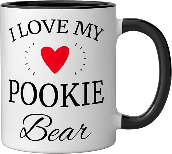 I Love My Pookie Bear Ceramic Mug, Black/White
