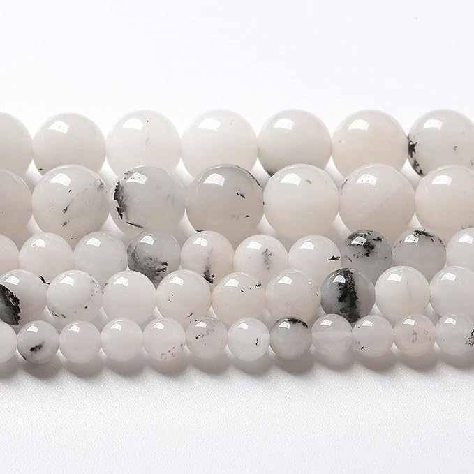 10MM 38PCS Natural Stone Ink Spots Jade Loose Beads for Jewelry Making DIY Bracelet Necklace