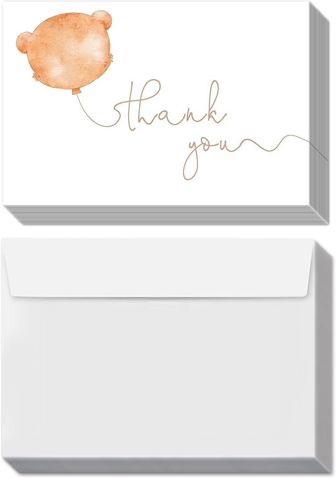 BEUFSE 25 pcs minimalist thank you cards and 25 envelopes, 6x4 inches minimalist Thank you blank cards, baby showers, birthday, graduations, weddings and multipurpose -BBGXKO9