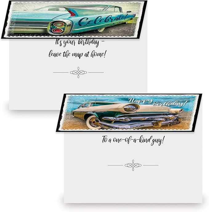 Current Vintage Transport Birthday Greeting Cards - Set of 20 (2 each of 10 Designs), 5 x 7 Inches, Sentiments Inside, Envelopes Included, Assortment Set