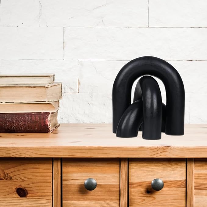 Homebia Designs Decorative Wood Arch Decor Set of 3 - Large - 6.5 Inch, Medium - 5 Inch, Small - 3 Inch - Black
