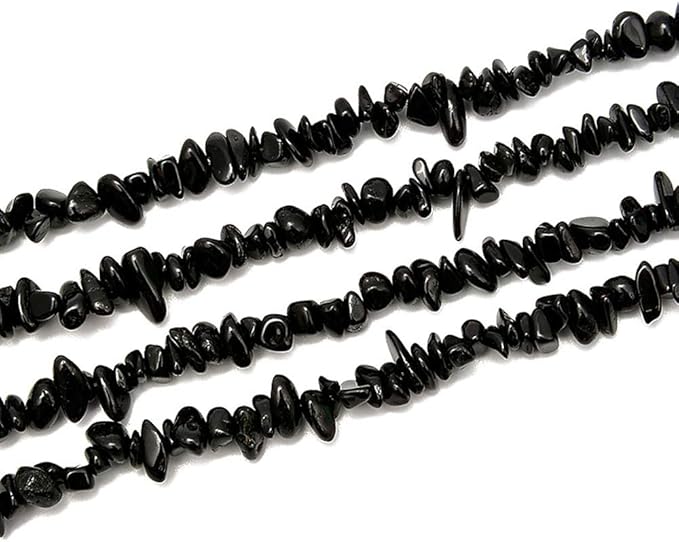 Gemstone Chips Natural Black Tourmaline 3-5mm Healing Crystals Waist Bracelets Necklace Kit Irregular Stone DIY Crafts Design Jewelry Making Approxi 32 inch
