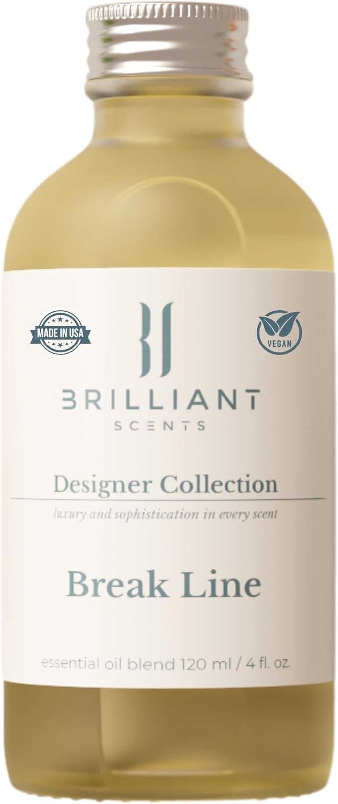 Brilliant Scents Break Line Fragrance Oil 120ml - Premium Diffuser Oil for Home, Office, Hotels - Long Lasting, Plant-Based, Meets IFRA Standards, USA-Made - Marine, Citrus, Musk
