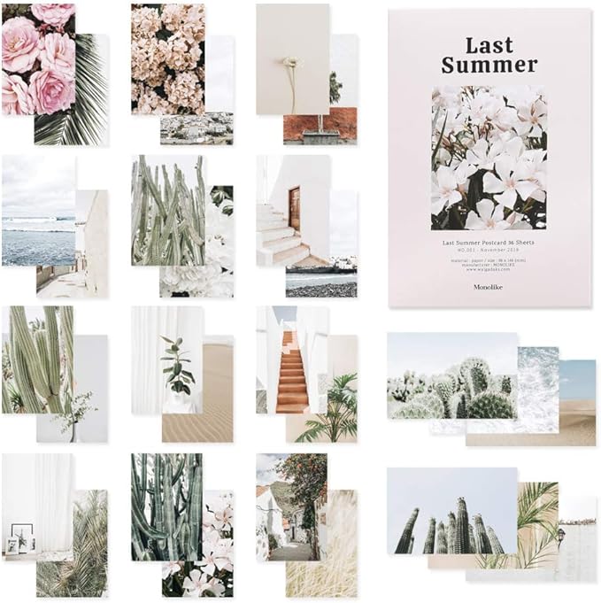 Monolike Last summer Single cards - mix 36 pack, a Single card with a picture of a past summer day